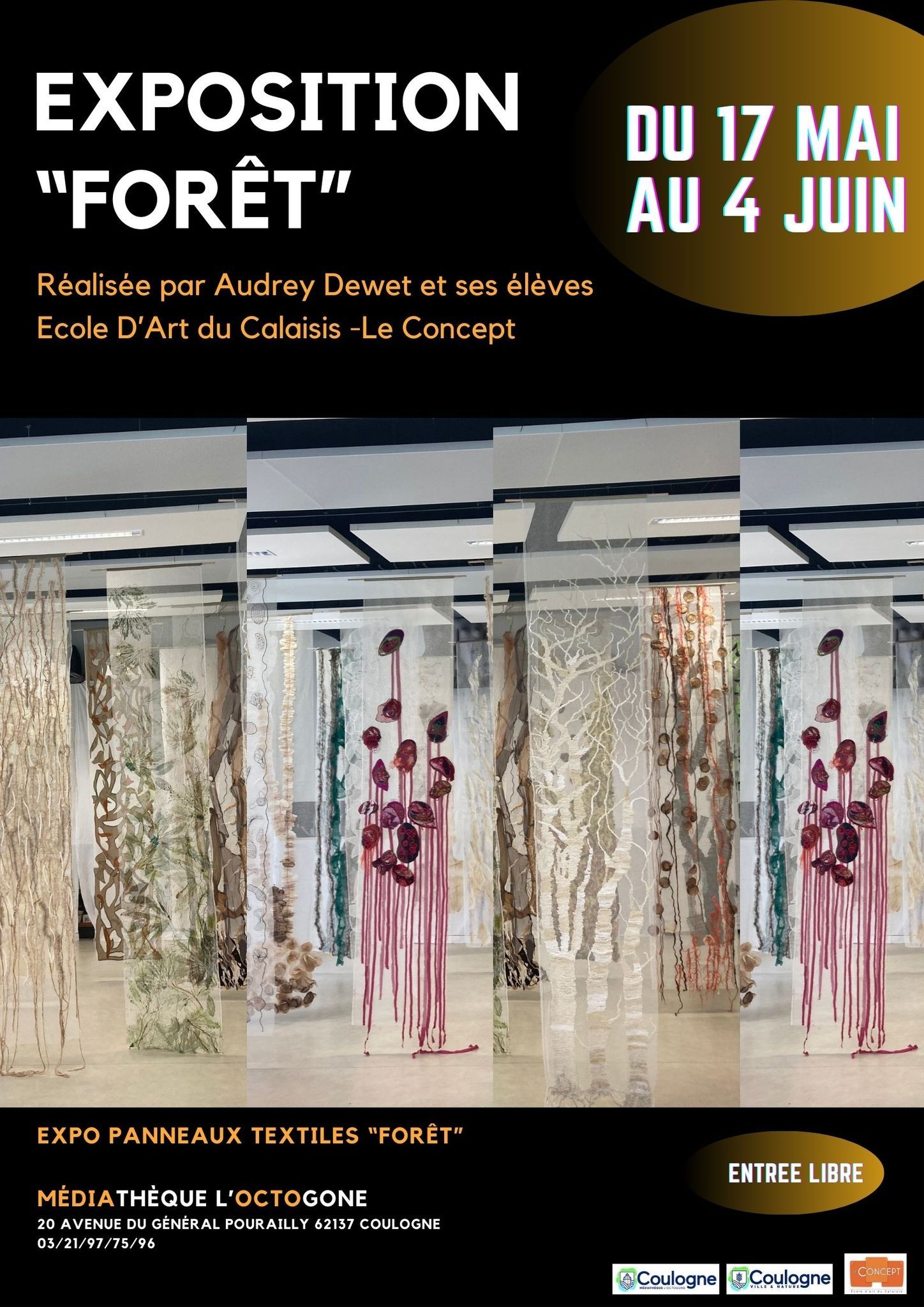 Exposition textiles forêt mai 2024